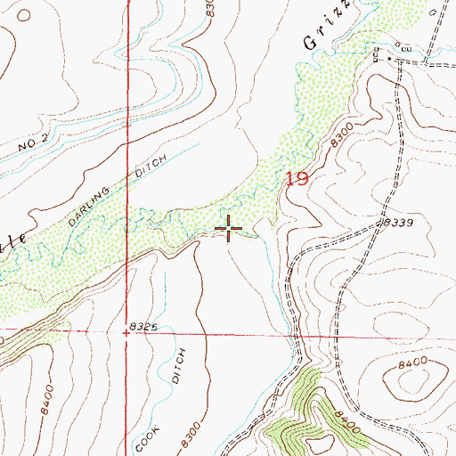Topographic Map of Darling Creek, CO
