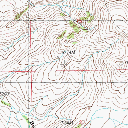Topographic Map of Big Wind Mine, WY
