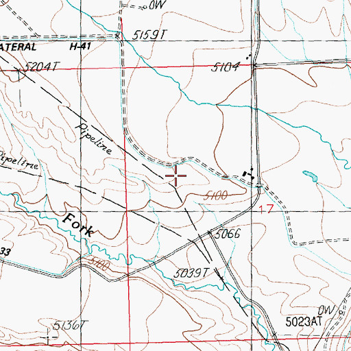 Topographic Map of Pat O'Hara Sand and Gravel Pit, WY