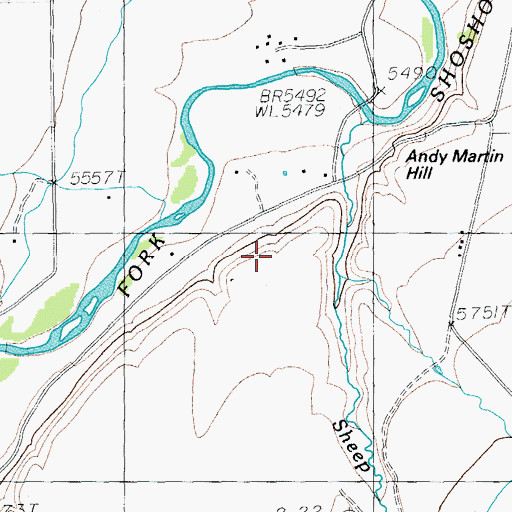 Topographic Map of Andy Martin Pit, WY