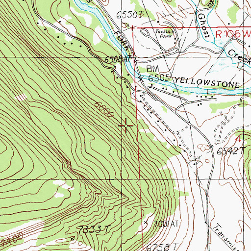Topographic Map of Cary Pit, WY