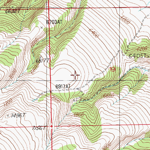 Topographic Map of Red Butte Mine, WY