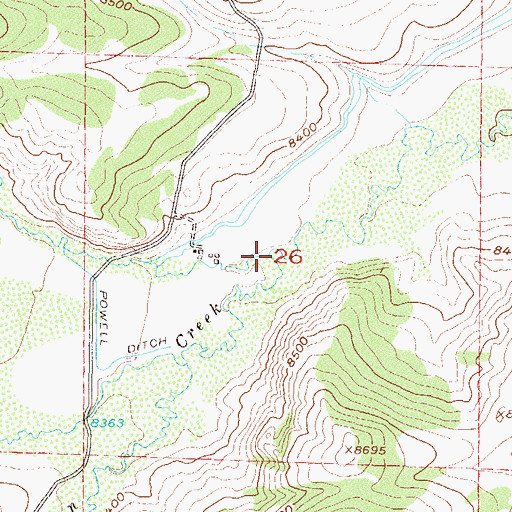Topographic Map of Doran Creek, CO