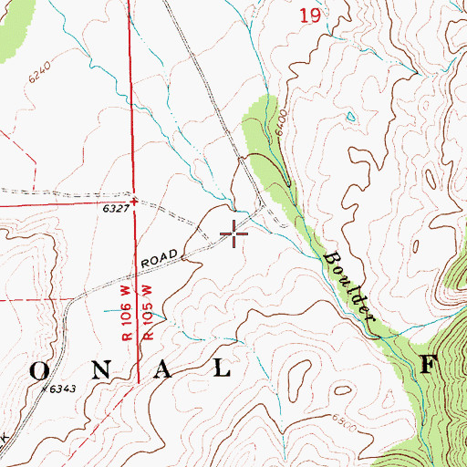 Topographic Map of Boulder Creek Pit, WY