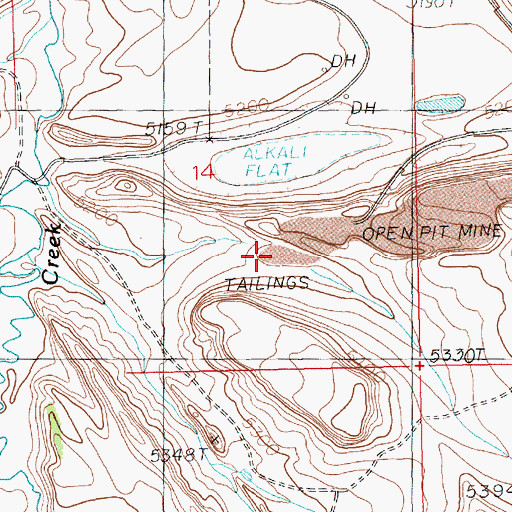Topographic Map of Big Horn Gypsum Company Quarry, WY