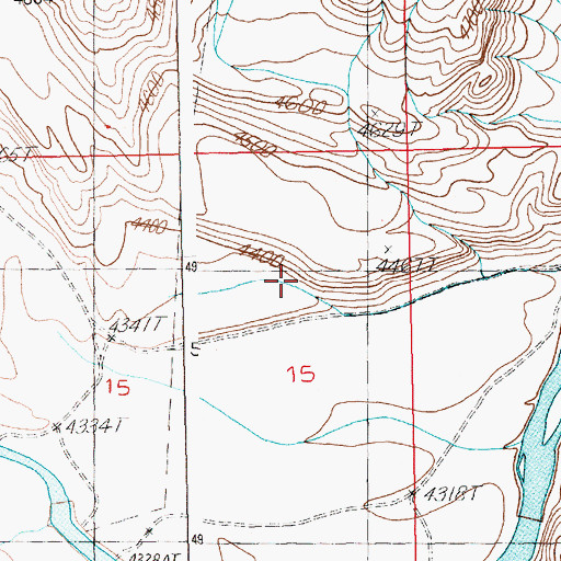 Topographic Map of Browns Mine, WY