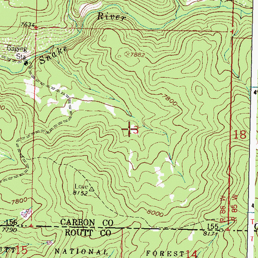 Topographic Map of North Fork Group Mine, WY