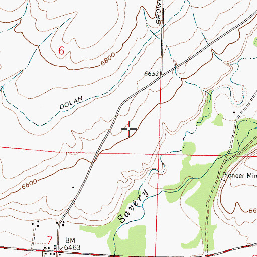 Topographic Map of Angier Mine, WY