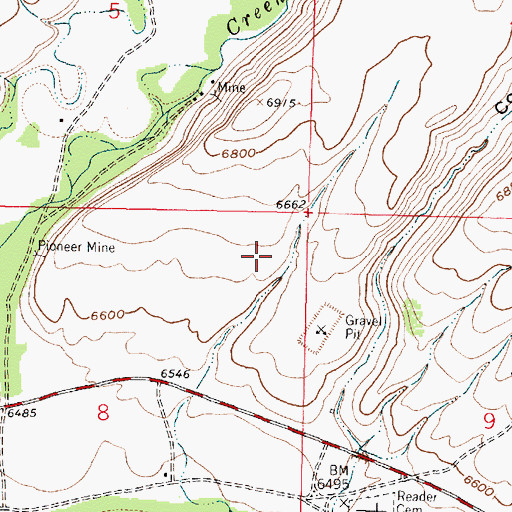 Topographic Map of Easom Mine, WY