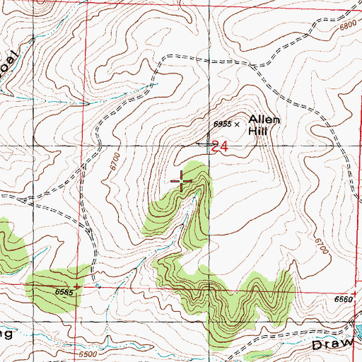 Topographic Map of Coal Gulch Opening Mine, WY