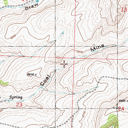 Topographic Map of Cut-off Gulch Opening Mine, WY