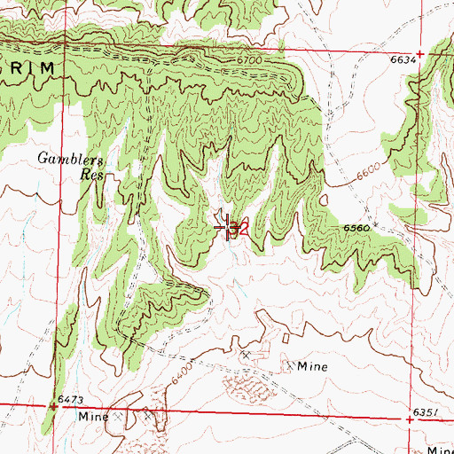 Topographic Map of Cedar Hills One-twelve Mines, WY