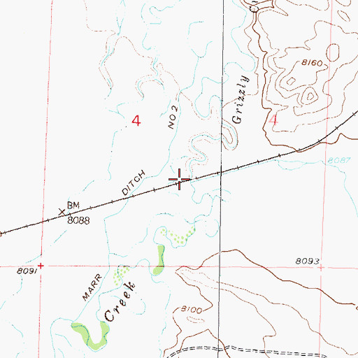 Topographic Map of Soap Creek, CO