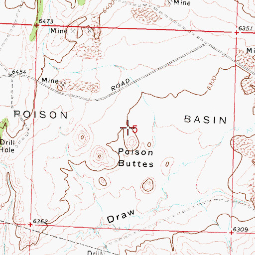 Topographic Map of Teton One Mine, WY