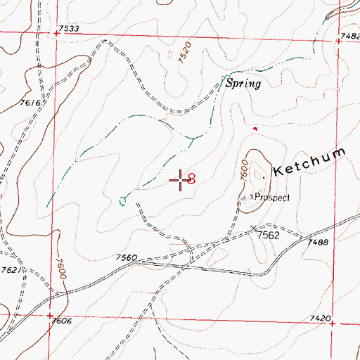 Topographic Map of Ketchum Buttes Mine, WY