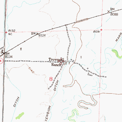 Topographic Map of Trownsell Ranch, CO