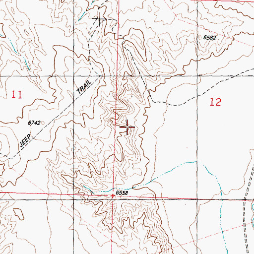 Topographic Map of Muddy Bridge Mine, WY