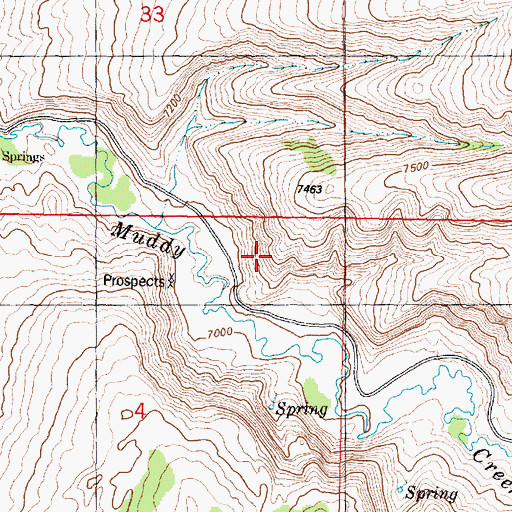 Topographic Map of Robertson Mine, WY