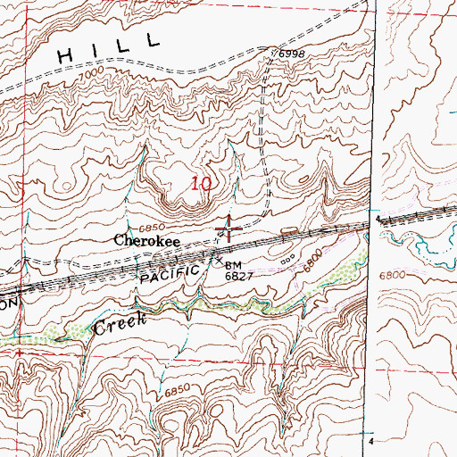 Topographic Map of Cherokee Mine, WY