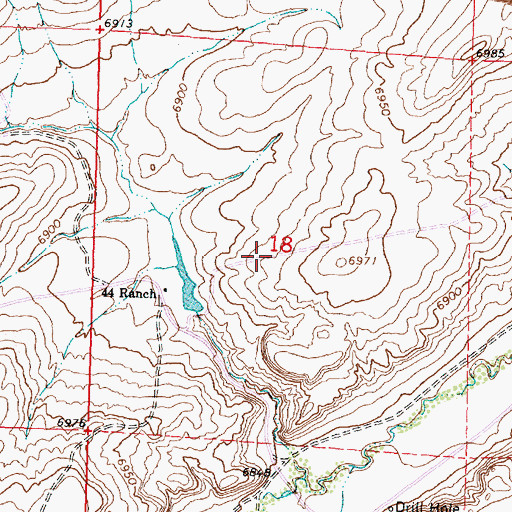 Topographic Map of Cherokee Project Number One Mine, WY