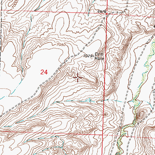 Topographic Map of Cherokee Project Number Two Mine, WY