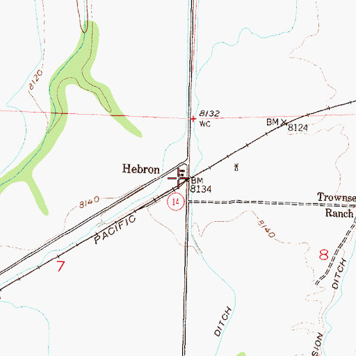Topographic Map of Hebron, CO