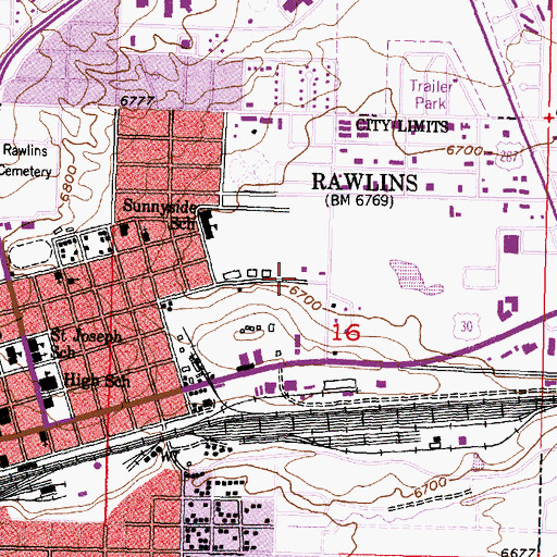 Topographic Map of Martinez Max Sand and Gravel Pit, WY