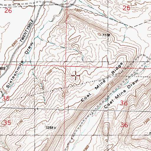 Topographic Map of Dillon Mine, WY