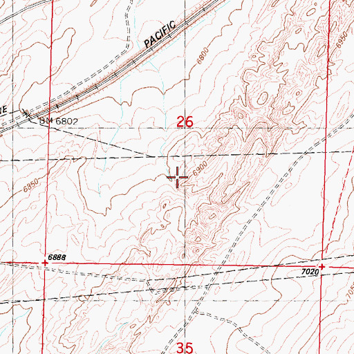 Topographic Map of Pine Bed Mine, WY