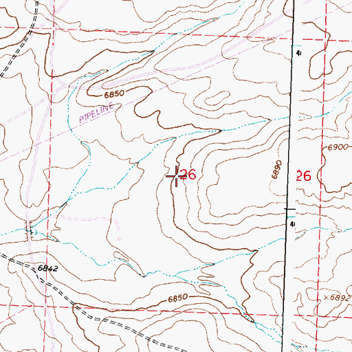 Topographic Map of Five Mile Ditch Mine, WY