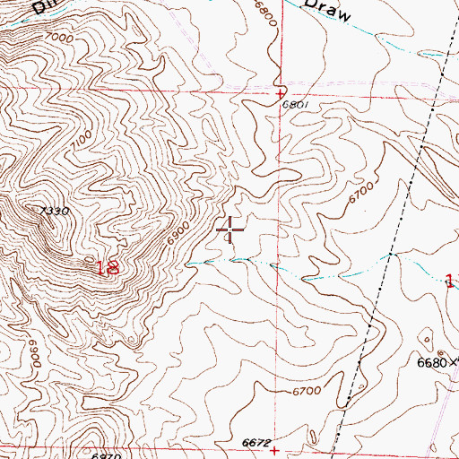 Topographic Map of Miller Prospect Mine, WY