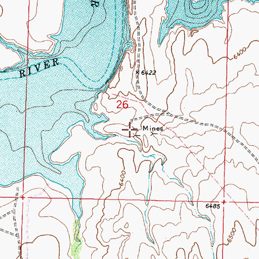 Topographic Map of Crane Mine, WY