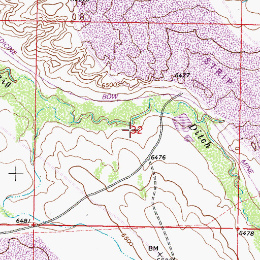 Topographic Map of Medicine Bow Coal Company Mine, WY