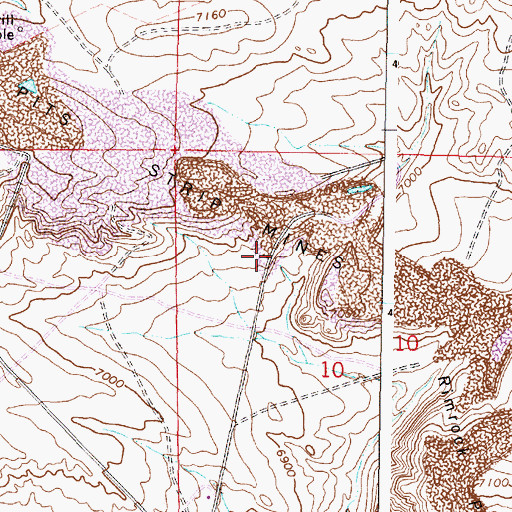 Topographic Map of Vanguard Number Two Deep Mine, WY