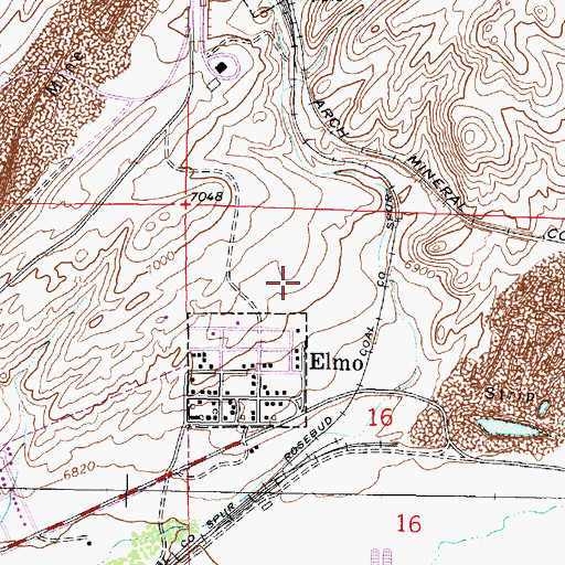 Topographic Map of Elmo Peacock Mine, WY