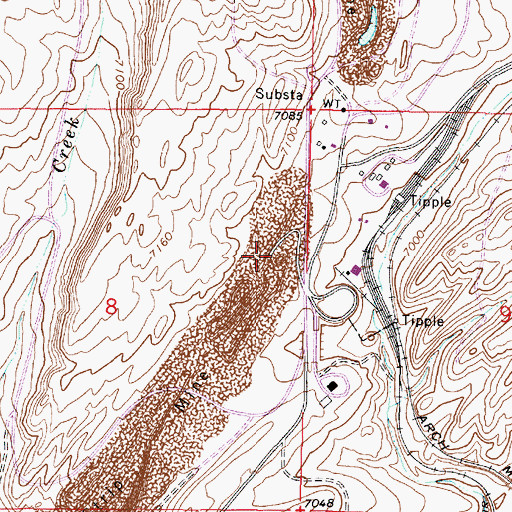 Topographic Map of McMillen Mine, WY