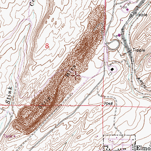 Topographic Map of Rosebud Pit Number Three, WY