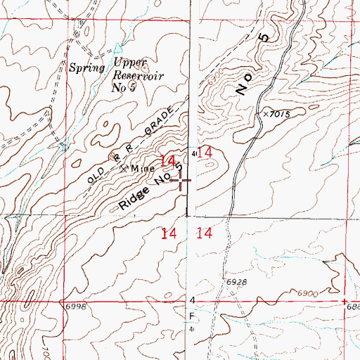 Topographic Map of Carbon Number Five Mine, WY