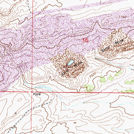 Topographic Map of Hanna Basin Strip Mine, WY