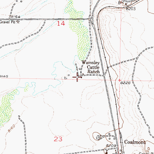 Topographic Map of Wamsley Cattle Ranch, CO