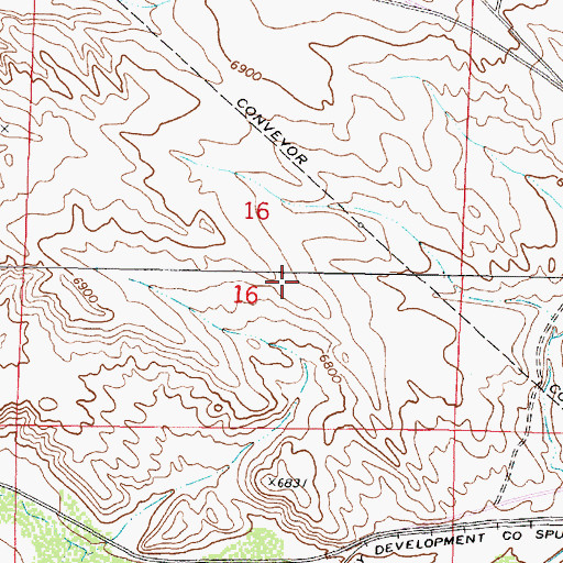 Topographic Map of Vanguard Number Two Energy Development Mine, WY