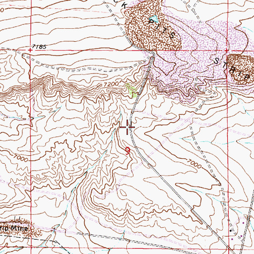 Topographic Map of Hanna South Mine, WY