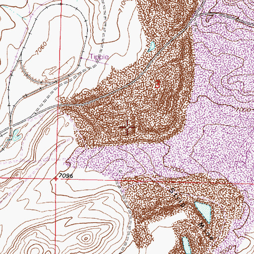 Topographic Map of Seminoe Number Two Mine, WY
