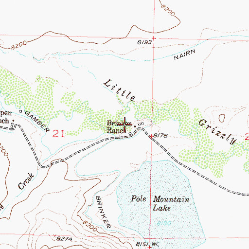 Topographic Map of Brinker Ranch, CO