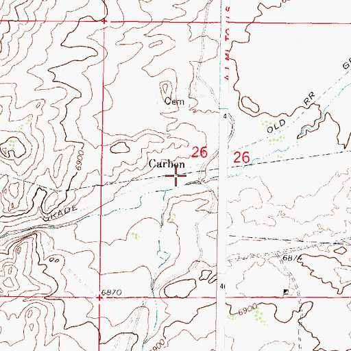 Topographic Map of Carbon Number One Mine, WY