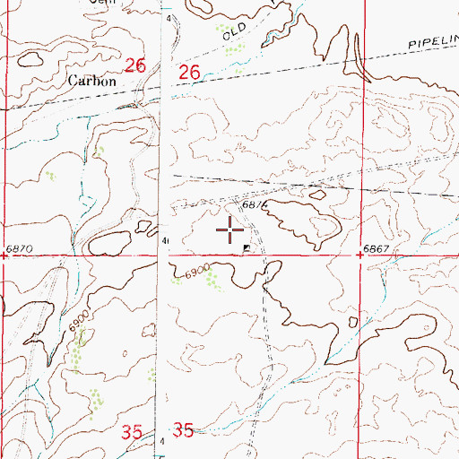 Topographic Map of Carbon Number Two Mine, WY
