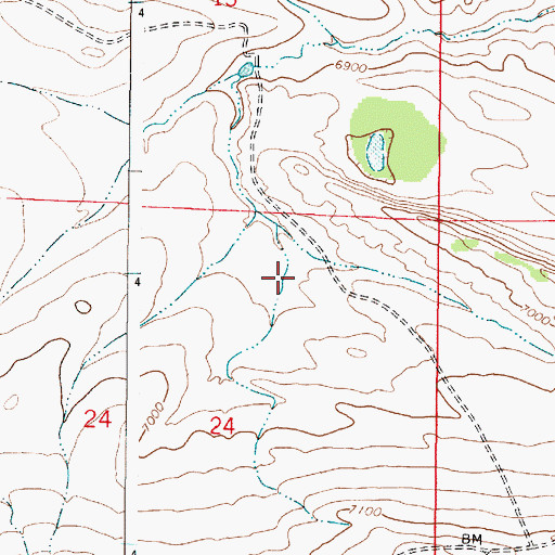 Topographic Map of Burn Right Mine, WY