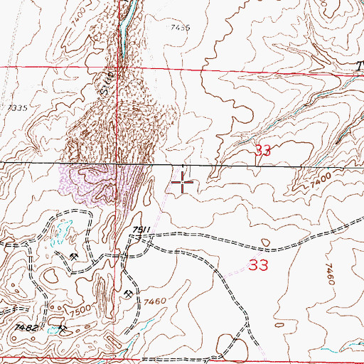Topographic Map of Elk Mountain Strip Mine Number One, WY