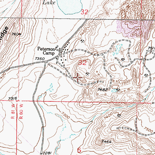 Topographic Map of Elk Mountain Strip Mine Number Four, WY