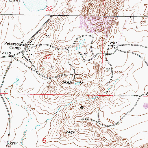 Topographic Map of West Mine, WY